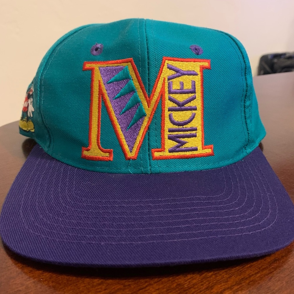 VTG Disney Mickey Mouse Big M Spellout Snapback - Picture 1 of 8